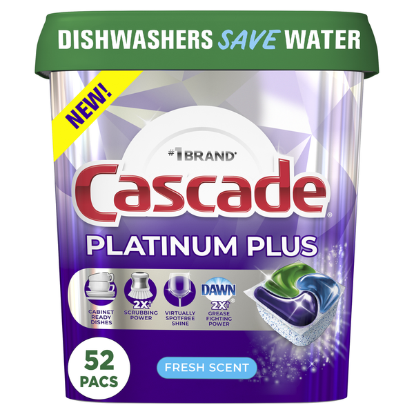 Dish Detergents Cascade Platinum Plus Dishwasher Detergent Pods, Fresh hero