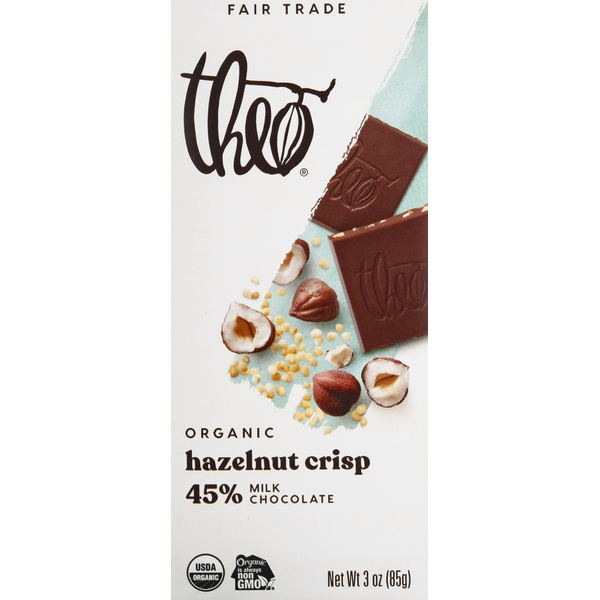 Candy & Chocolate Theo Chocolate Hazelnut Crisp, Organic, 45% Milk Chocolate hero