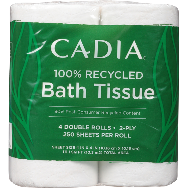 Paper Goods CADIA Bath Tissue, 100% Recycled, Double Rolls, 2-Ply hero