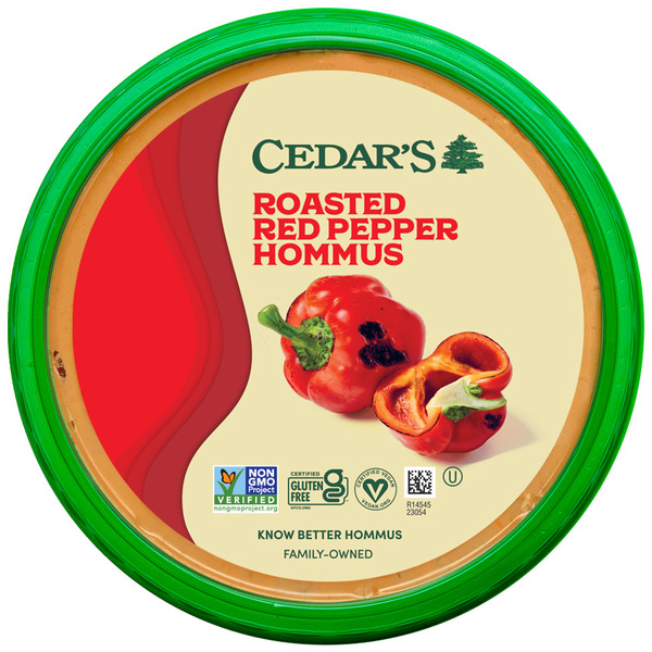 Refrigerated Dressings & Dips Cedar's Foods Roasted Red Pepper Hommus hero