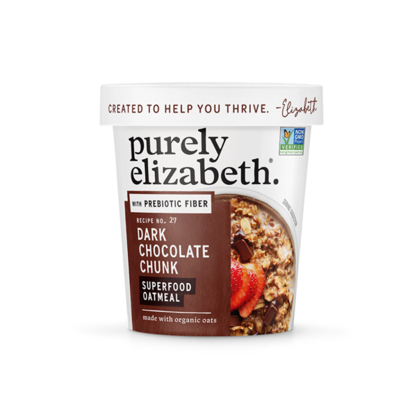 Cereal Purely Elizabeth Dark Chocolate Chunk Superfood Oatmeal Cup, Prebiotic Fiber hero