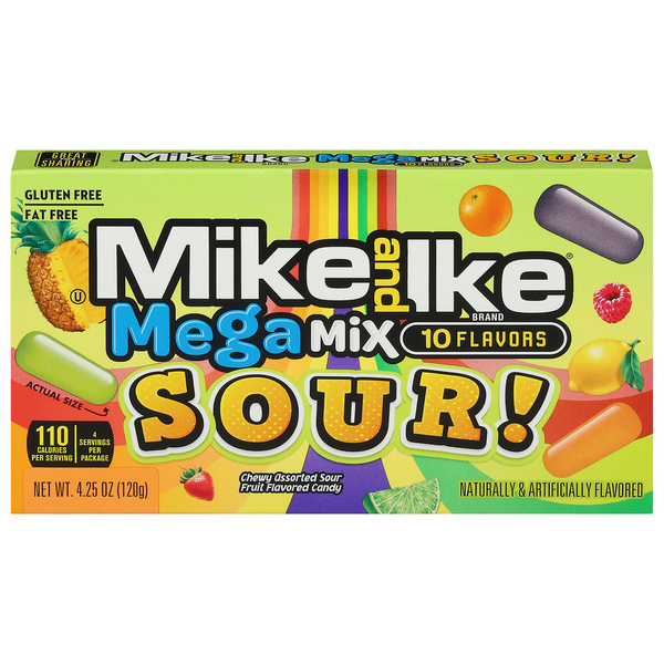 MIKE AND IKE Candy, Assorted, Sour, Mega Mix hero