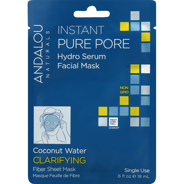 Beauty Andalou Naturals Facial Mask, Hydro Serum, Coconut Water, Instant Pure Pore, Clarifying hero