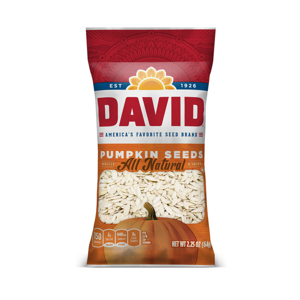 Nuts, Seeds & Dried Fruit DAVID Seeds Keto Friendly Salted and Roasted Pumpkin Seeds hero