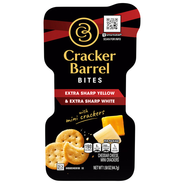 Other Creams & Cheeses Cracker Barrel Bites with Extra Sharp Yellow & Extra Sharp White Cheddar Cheese with Butter Cra hero