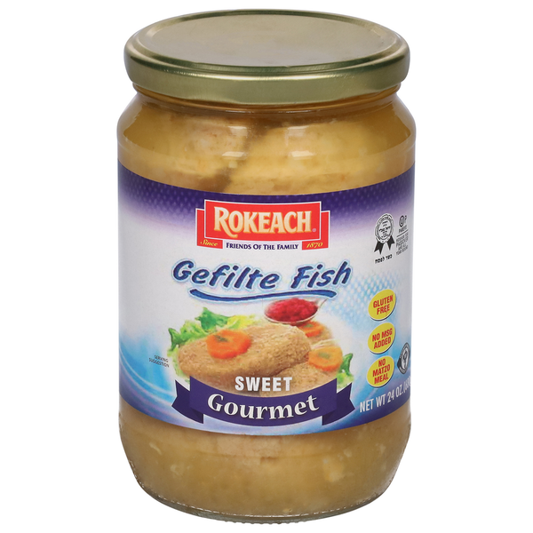 Packaged Seafood Rokeach Gefilte Fish, Gourmet, Sweet hero