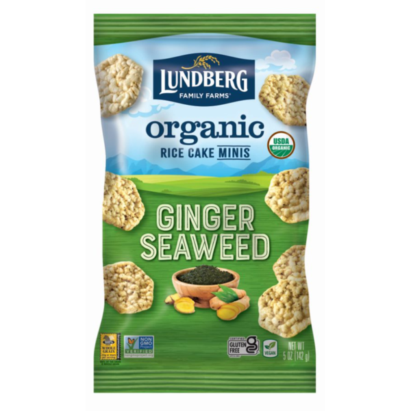 Breakfast Bars & Pastries Lundberg Family Farms Organic Rice Cake Minis, Ginger Seaweed hero