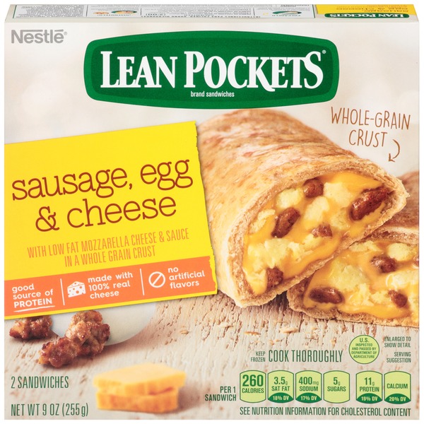 Frozen Appetizers & Sides Hot Pockets Sausage Egg & Cheese Frozen Sandwiches hero