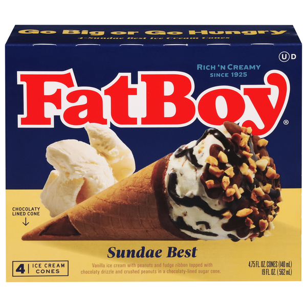 Ice Cream, Novelties & Ice FatBoy Ice Cream Cones, Sundae Best hero