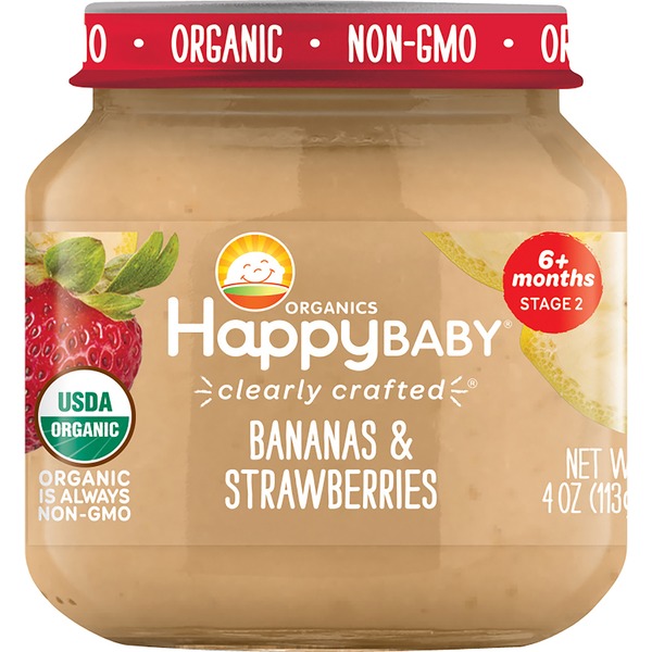 Baby Food & Formula Happy Baby Organics Clearly Crafted Stage 2 Bananas & Strawberries Jar hero