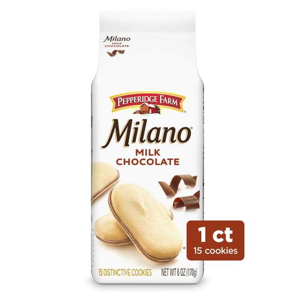 Cookies & Cakes Pepperidge Farm Milano Milk Chocolate Cookies hero