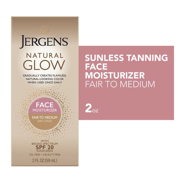 Facial Care Jergens Natural Glow SPF 20 Self Tanner, Fair/MD hero