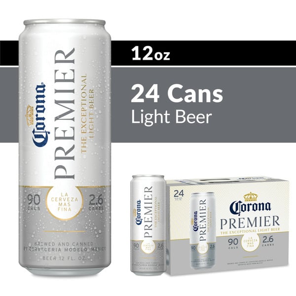 Beers & Coolers Corona Premier Mexican Lager Import Lower Calorie* Light Beer Cans hero