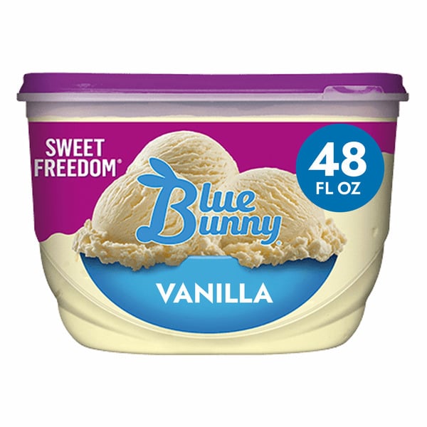 Ice Cream & Ice Blue Bunny Sweet Freedom Vanilla Reduced Fat Ice Cream hero