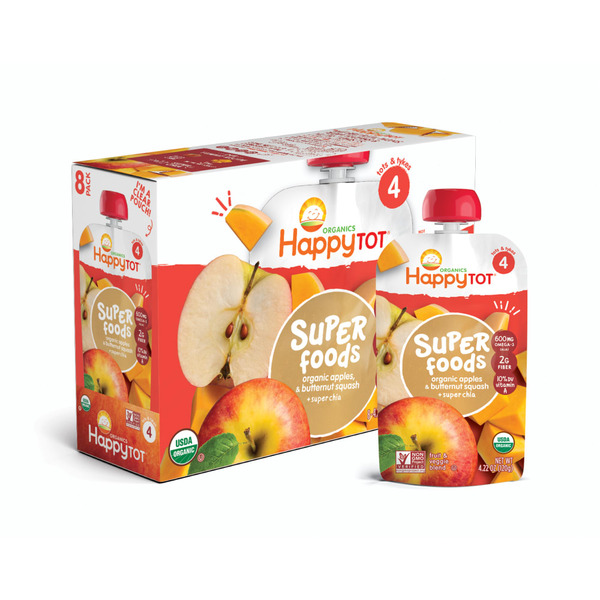 Baby Food & Formula Happy Tot Organics Superfoods Stage 4 Apples & Butternut Squash + Super Chia Pouch hero