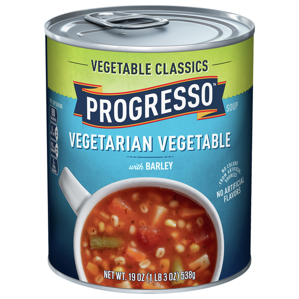 Soup, Broth & Bouillon Progresso Soup, with Barley, Vegetarian Vegetable, Vegetable Classics hero