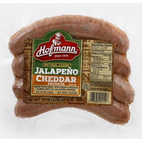 Hot Dogs, Bacon & Sausage Hofmann Sausage Company Natural Casing Jalapeno Cheddar Sausage hero