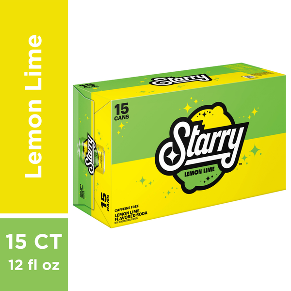 Starry Soda, Lemon Lime Flavored, Caffeine Free hero