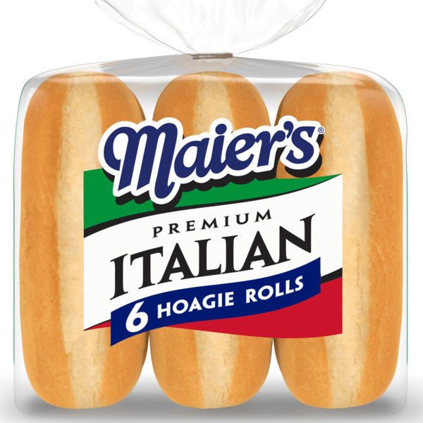 Other Creams & Cheeses Maier's Premium Italian, 6 count, Plain Hoagie Rolls hero