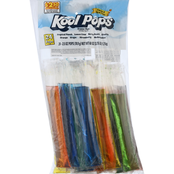 Trash Bags & Liners Kool Pops Freezer Pops, Variety Pack, 24 Pack hero