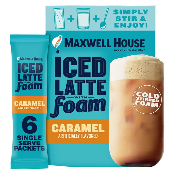 Coffee Maxwell House Caramel Latte Single Serve Instant Coffee Beverage Mix hero