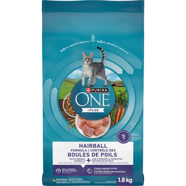 Cat Food & Care Purina ONE +Plus Hairball Formula Chicken hero