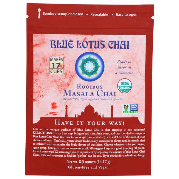 Tea Blue Lotus Chai Organic Rooibos Masala Chai, . hero