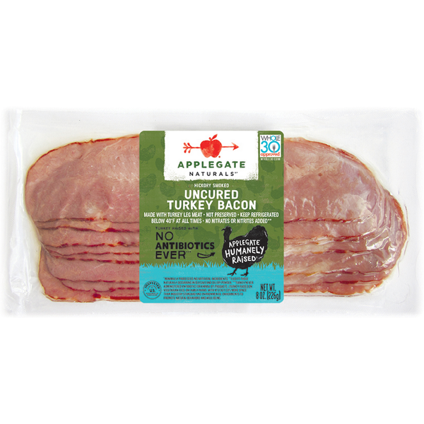 Hot Dogs, Bacon & Sausage Applegate Naturals  Uncured Turkey Bacon hero