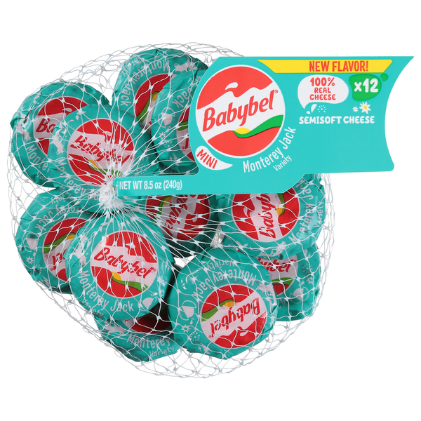 Babybel Semisoft Cheese, Monterey Jack, Mini hero