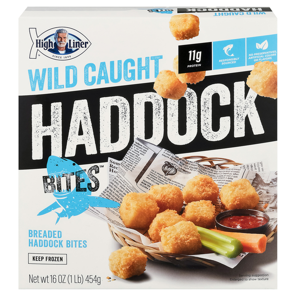 Packaged Seafood High Liner Haddock Bites, Breaded hero