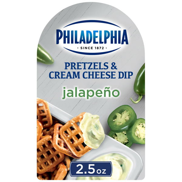 Fruit & Vegetable Snacks Philadelphia Pretzels & Jalapeno Cream Cheese Dip Snack hero