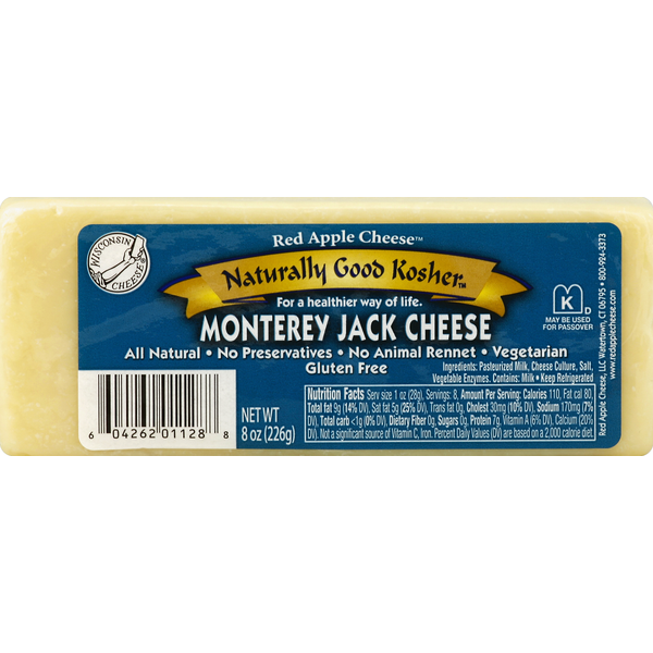 Kosher Foods Red Apple Cheese Cheese, Monterey Jack hero