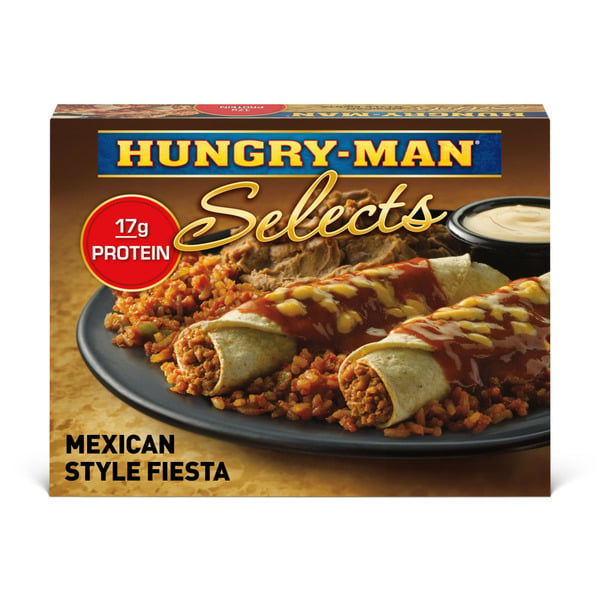 Frozen Appetizers & Sides Hungry-Man Mexican Style Fiesta Beef Enchiladas, Frozen Meal hero