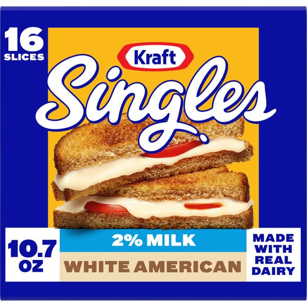 Packaged Cheese Kraft White American Cheese Slices with 2% Milk hero