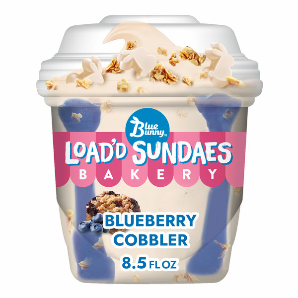 Frozen Dessert Blue Bunny Load'd Sundaes Blueberry Cobbler Bakery Frozen Dessert Cup hero