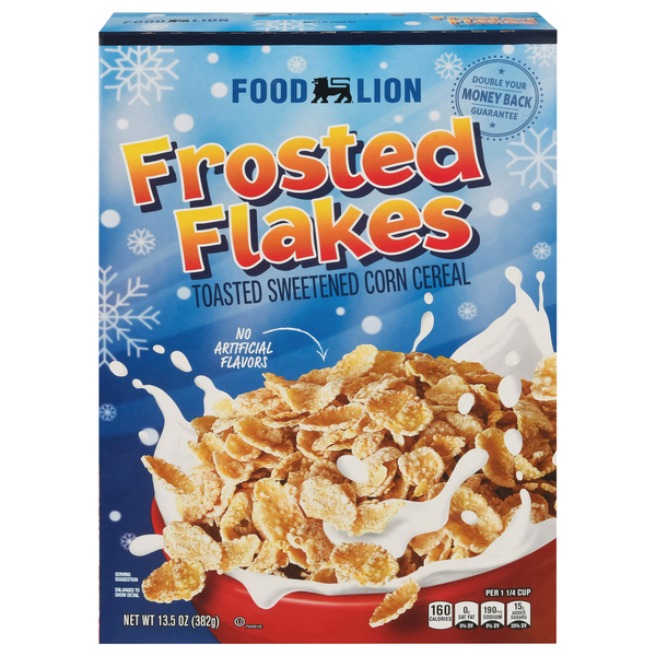 Cereal Food Lion Corn Cereal, Frosted Flakes hero