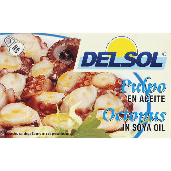 Canned Meat, Seafood & Beans Del Sol Octopus, In Soya Oil hero