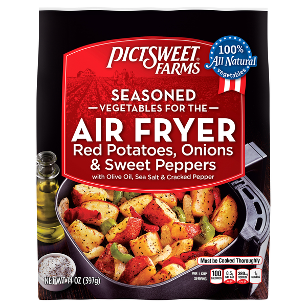 Frozen Meals Pictsweet Farms Seasoned Vegetables for the Air Fryer, Red Pot, On. & Swt Peppers hero