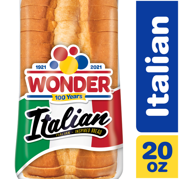 Conventional Breads (Grocery) Wonder Bread Italian Bread, Italian-Inspired Wide Loaf White Bread, 20 oz Loaf hero