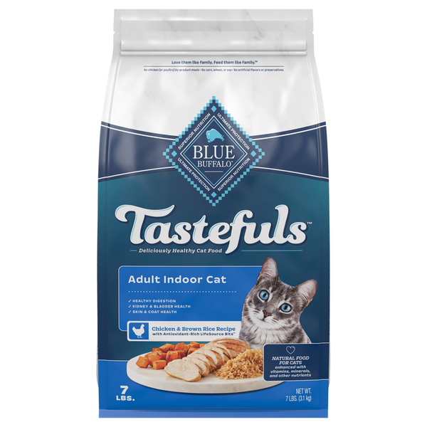 Cat Food & Care Blue Buffalo Food for Cats, Natural, Chicken & Brown Rice Recipe, Indoor Cat, Adult hero