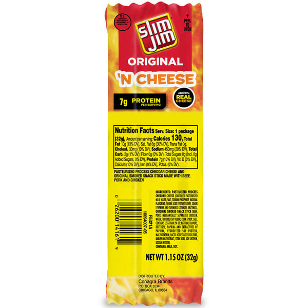 Slim Jim Original Beef and Cheese Stick hero