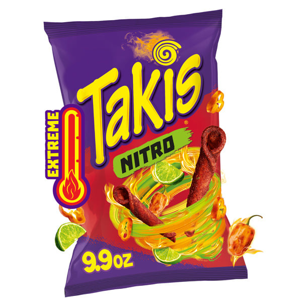 Snacks Takis Nitro Rolled Tortilla Chips Bag hero