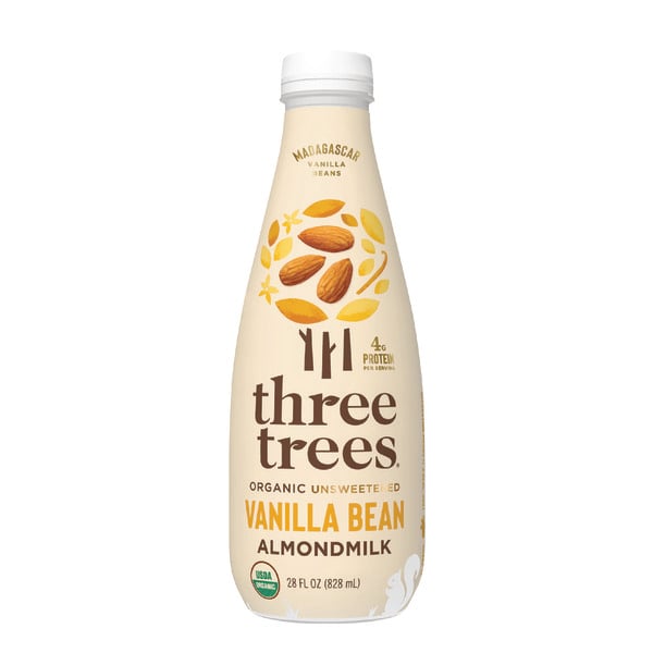 Nutmilk & Dairy Free Three Trees Organic Unsweetened Vanilla Bean Almond Milk hero