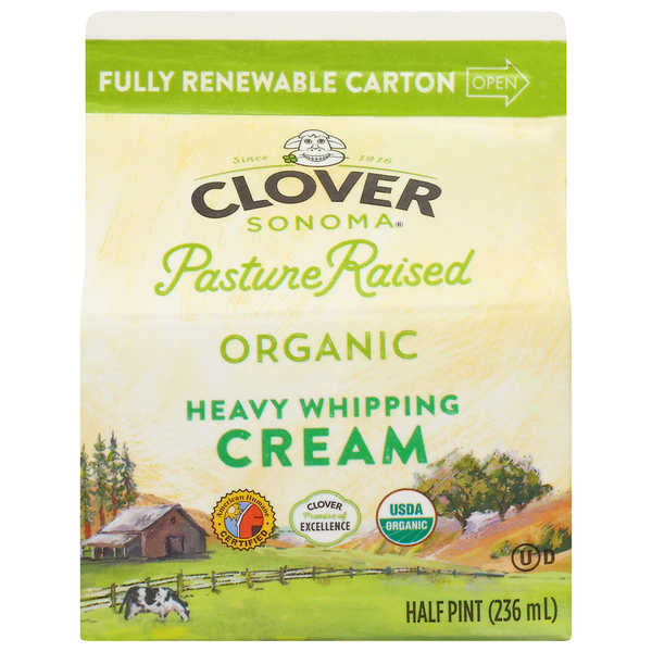 Cream Clover Sonoma Organic  Heavy Whipping Cream Half Pint hero