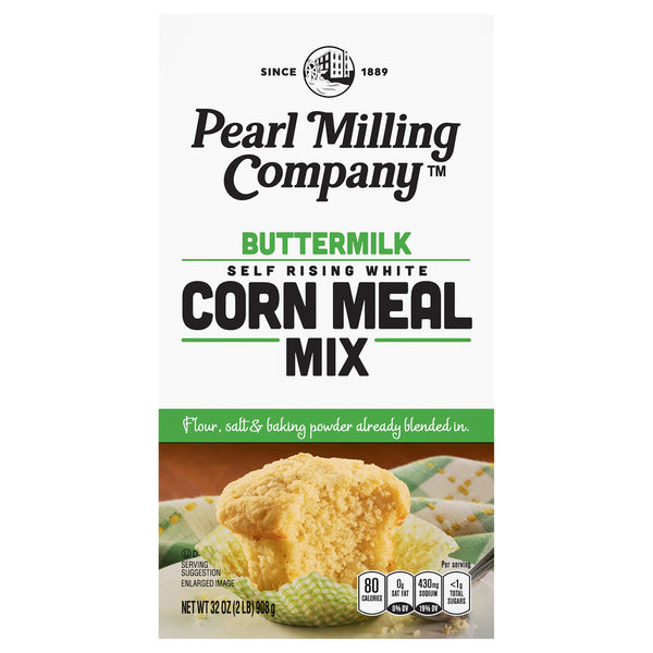 Doughs, Gelatins & Bake Mixes Pearl Milling Company Corn Meal Mix, Buttermilk, Self Rising, White hero