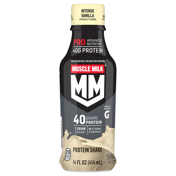 Energy & Sports Drinks MUSCLE MILK Pro Advanced Nutrition Protein Shake, Intense Vanilla hero