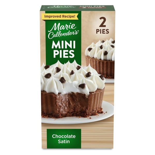 Marie Callender's Chocolate Satin Mini Pies Frozen Dessert hero