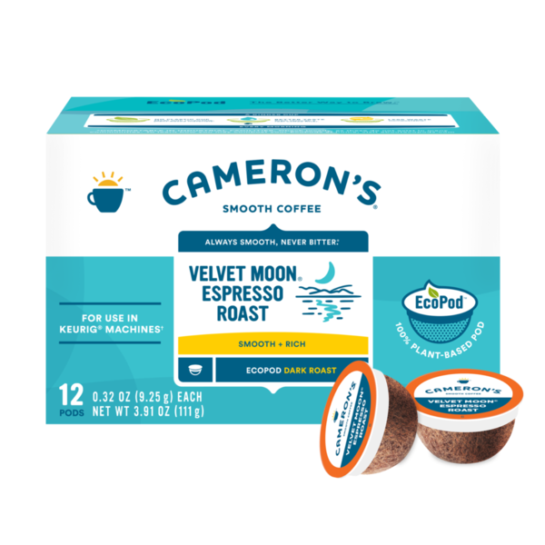 Coffee Cameron's Coffee, Velvet Moon Espresso Roast, Dark Roast, Smooth, Eco Pod hero