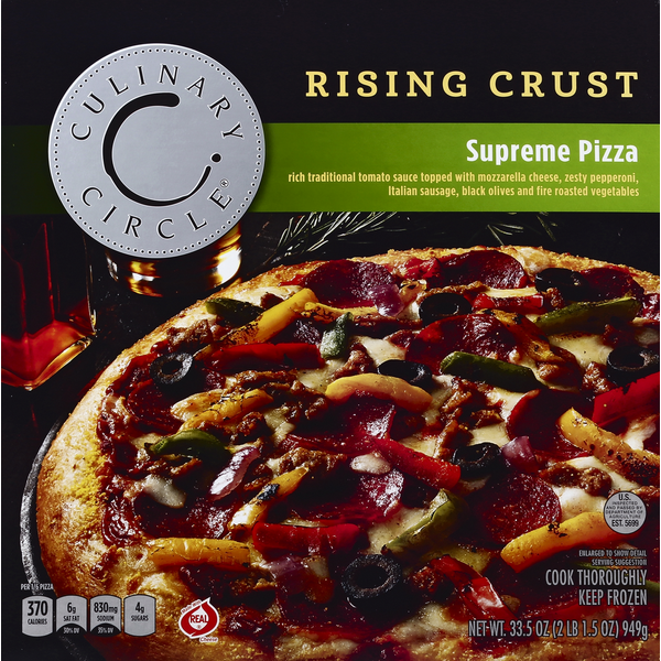 Frozen Pizza Culinary Circle Pizza, Rising Crust, Supreme hero