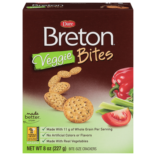 Crackers Dare Breton Veggie Bites Bite Sized Crackers hero